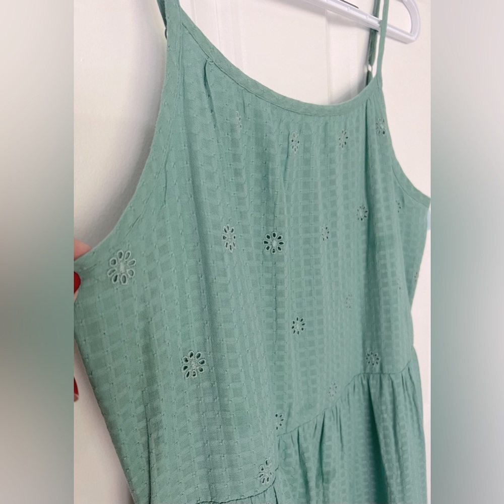 CAT & JACK/SUMMERTIME /Size XXL Girl / S-M Women- TEAL EYELET TIERES DRESS - Picture 6 of 14